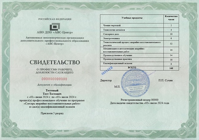 Слесарь аварийно-восстановительных работ (2-7 разряды). Обучение дистанционно